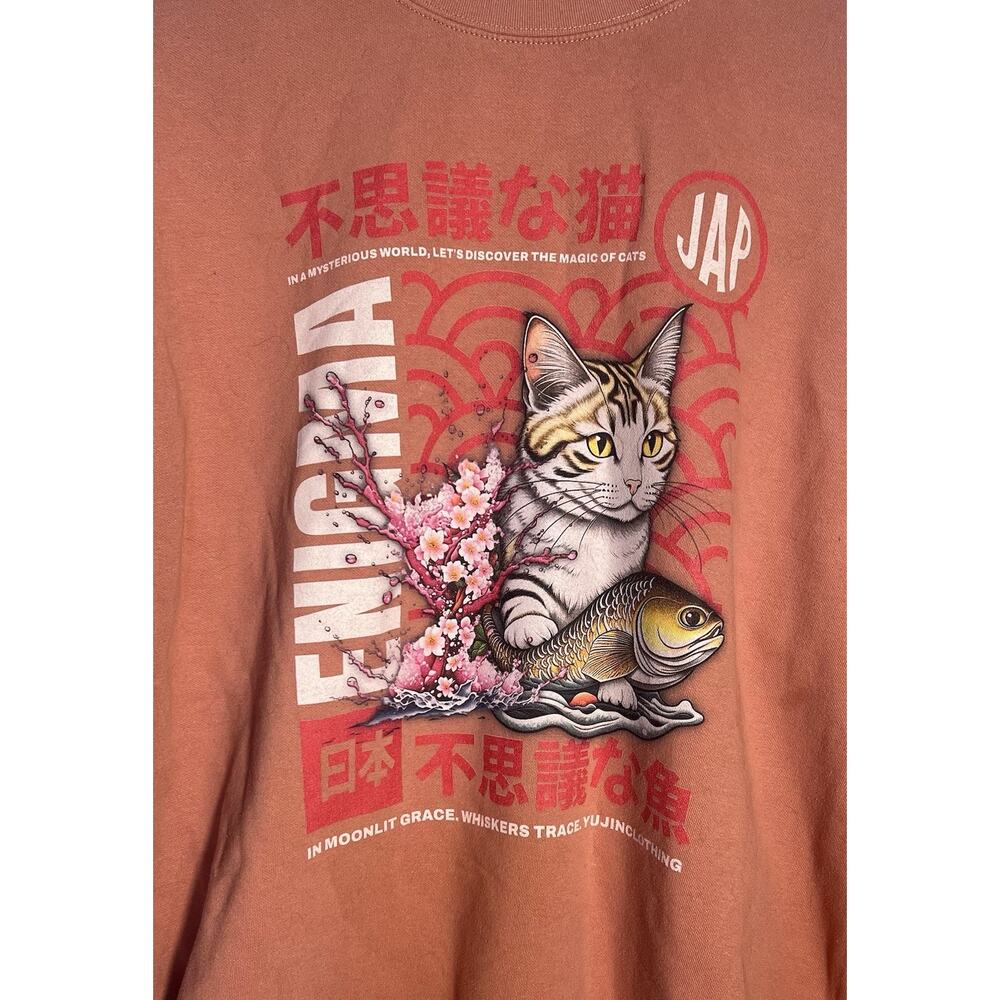 Magic Of Cats Sweatshirt Women’s XL Enigma Japanese Fish pullover - Picture 2 of 5